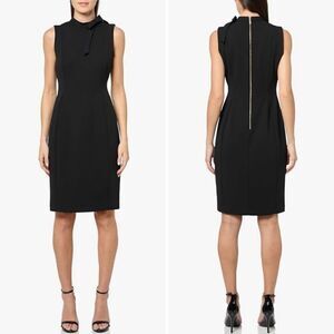 NWT Calvin Klein Sleeveless Scuba Crepe Dress Black 8